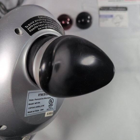 HoMedics MT-PA Palm Percussion Personal Body Heat Massager 3 Head Attachments - Picture 4 of 16